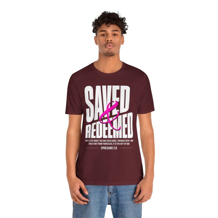 Saved & Redeemed Short Sleeve Tee - Christian Hosanna T Shirt - Image 43