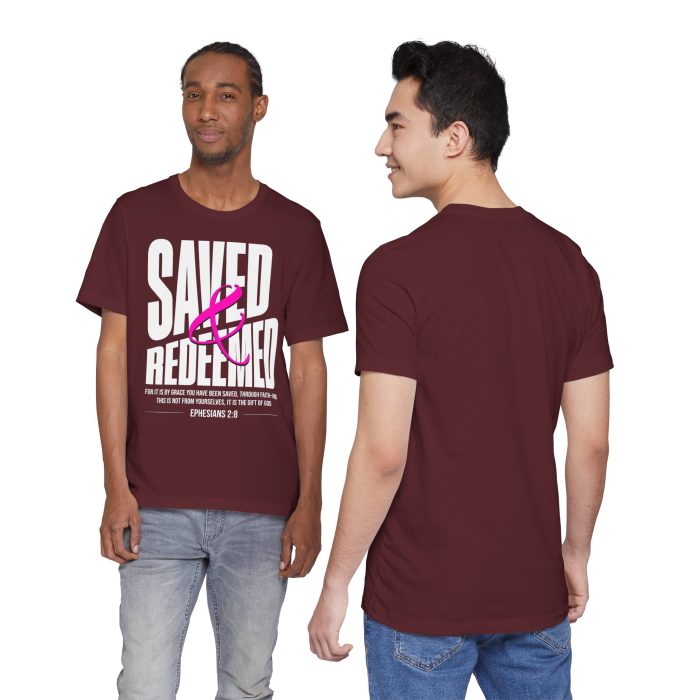Saved & Redeemed Short Sleeve Tee - Christian Hosanna T Shirt - Image 56