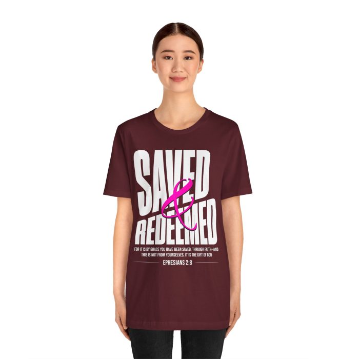 Saved & Redeemed Short Sleeve Tee - Christian Hosanna T Shirt - Image 42