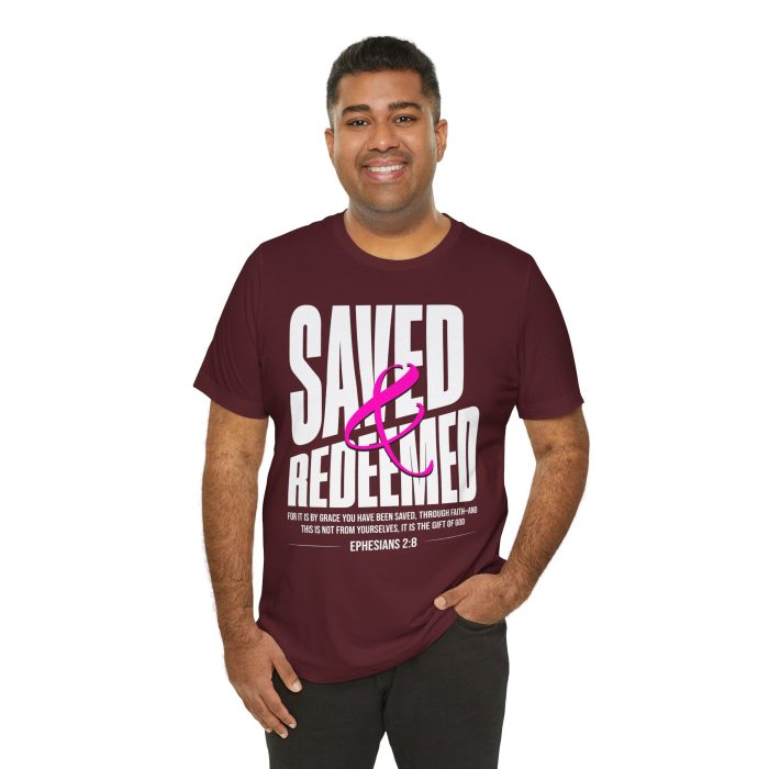 Saved & Redeemed Short Sleeve Tee - Christian Hosanna T Shirt - Image 47