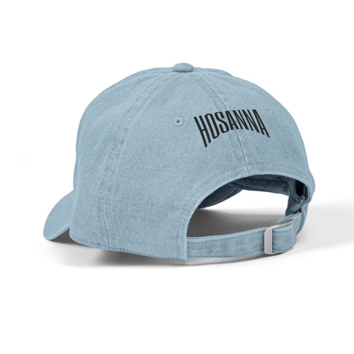 Denim Hat - Embroidered "Jesus Heals" Bandage with "Hosanna" Back - Image 3