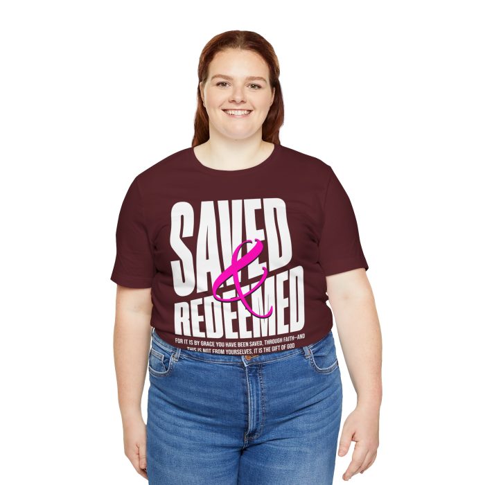 Saved & Redeemed Short Sleeve Tee - Christian Hosanna T Shirt - Image 46