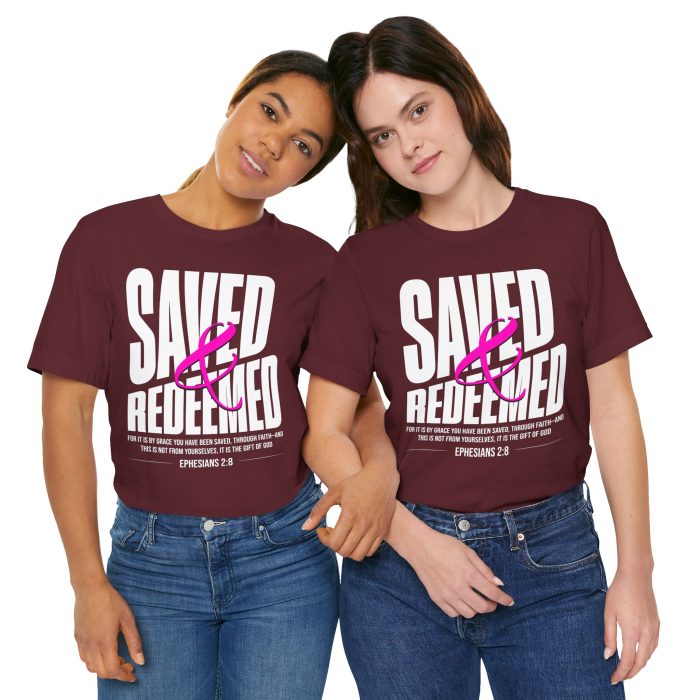 Saved & Redeemed Short Sleeve Tee - Christian Hosanna T Shirt - Image 57