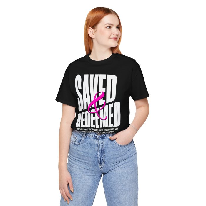 Saved & Redeemed Short Sleeve Tee - Christian Hosanna T Shirt - Image 16