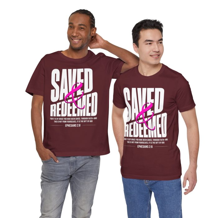 Saved & Redeemed Short Sleeve Tee - Christian Hosanna T Shirt - Image 59