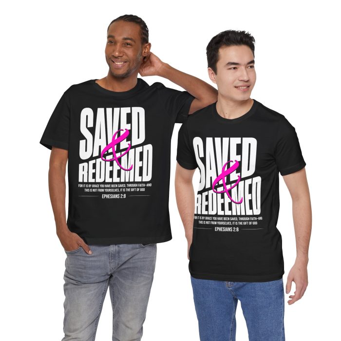 Saved & Redeemed Short Sleeve Tee - Christian Hosanna T Shirt - Image 26