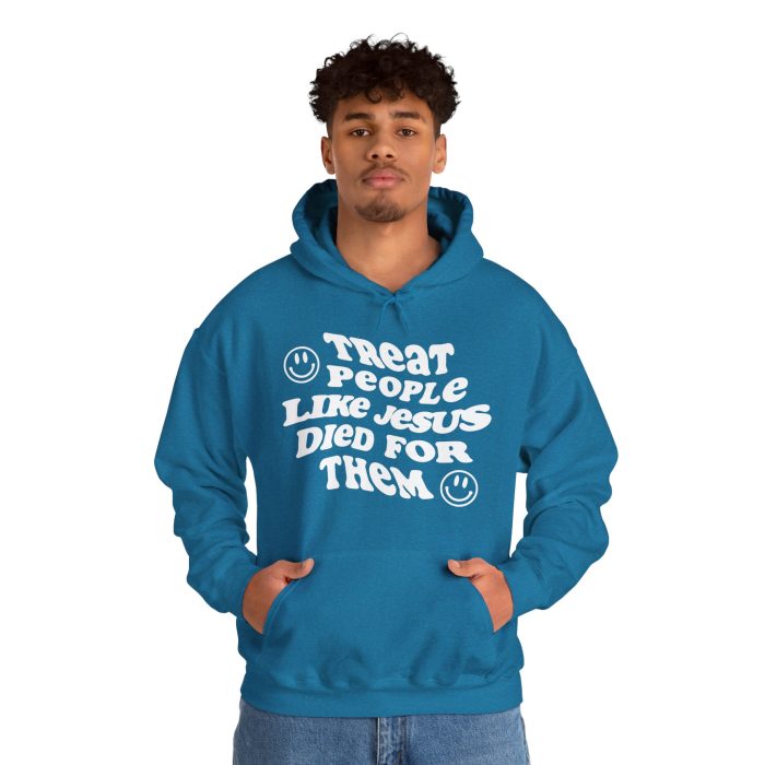 Treat People Like Jesus Hooded Sweatshirt - Image 23