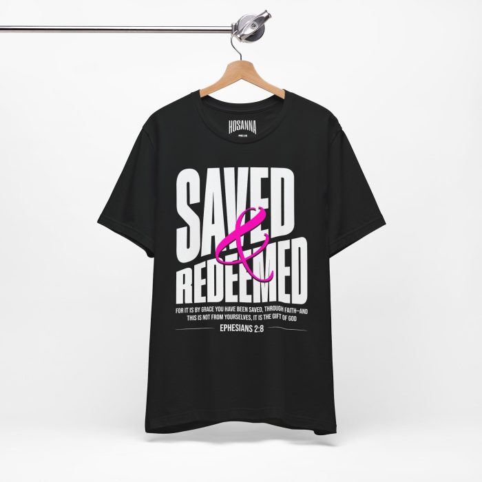 Saved & Redeemed Short Sleeve Tee - Christian Hosanna T Shirt - Image 5