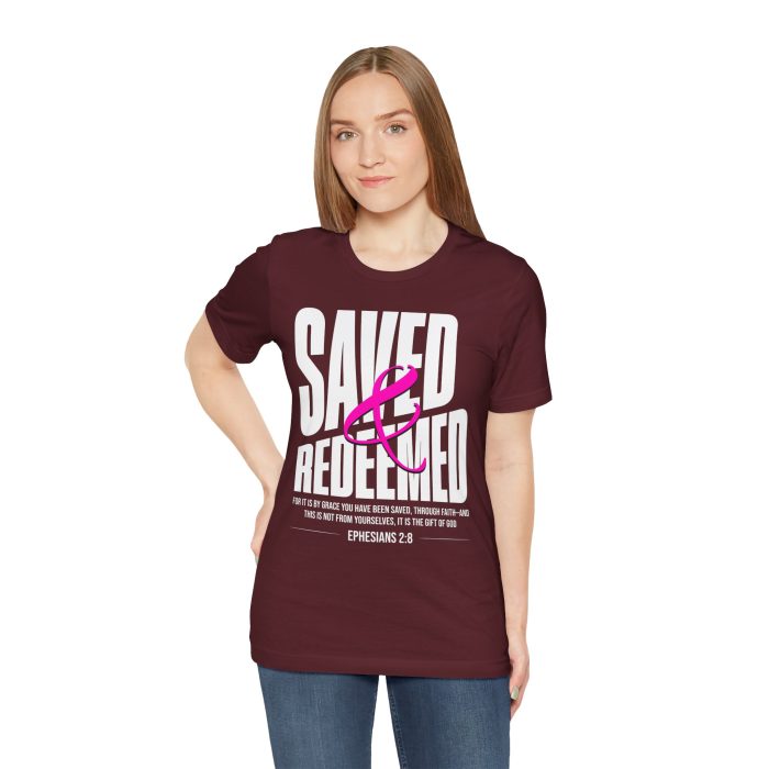 Saved & Redeemed Short Sleeve Tee - Christian Hosanna T Shirt - Image 44
