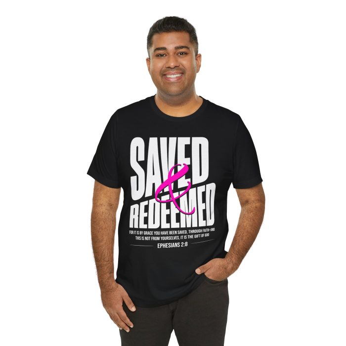 Saved & Redeemed Short Sleeve Tee - Christian Hosanna T Shirt - Image 14