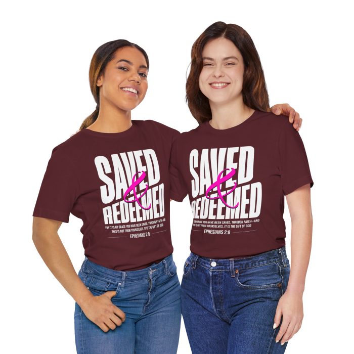 Saved & Redeemed Short Sleeve Tee - Christian Hosanna T Shirt - Image 58