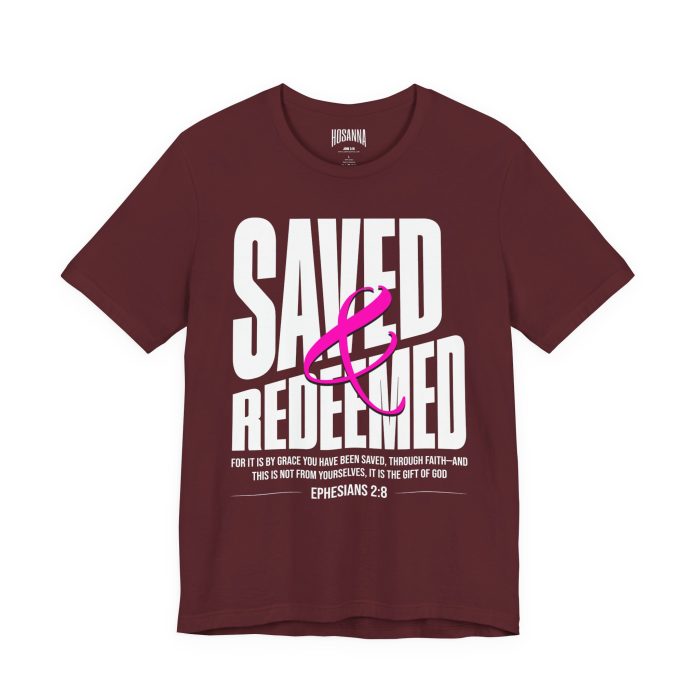 Saved & Redeemed Short Sleeve Tee - Christian Hosanna T Shirt - Image 34