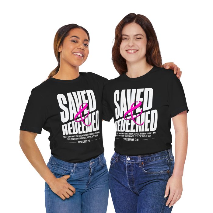 Saved & Redeemed Short Sleeve Tee - Christian Hosanna T Shirt - Image 25