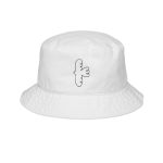 Embroidered Minimal Holy Dove Bucket Hat — White Cotton Sun Hat